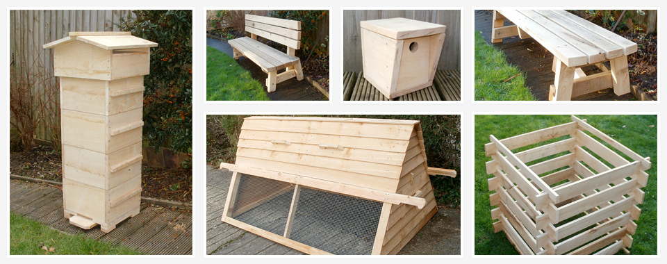 I make benches, composts, beehives, bird boxes and chicken houses.