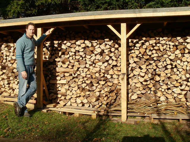 Finally fill with logs, and yes that's me, Rob Sim!